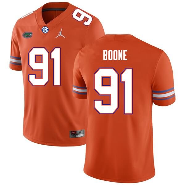 Men's NCAA Florida Gators Justus Boone #91 Stitched Authentic Nike Orange College Football Jersey VSM3165BC